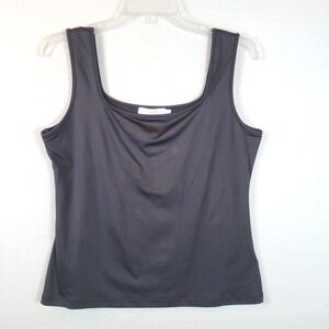 Anne Fontaine Womens Square Neck Minimalist Tank Size 44 Black Quiet Luxury